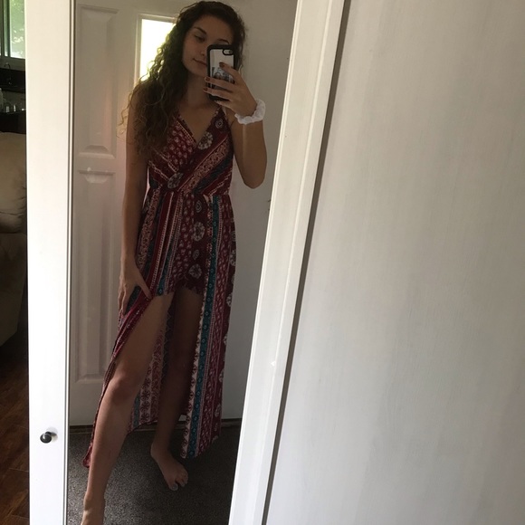 AS U WISH: GEOMETRIC PATTERN FLOWING ROMPER - Picture 2 of 8